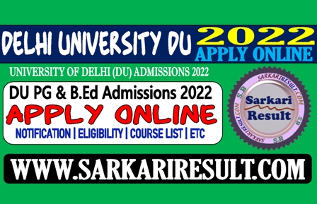 Sarkari Result NTA DUET PG Admission 2022