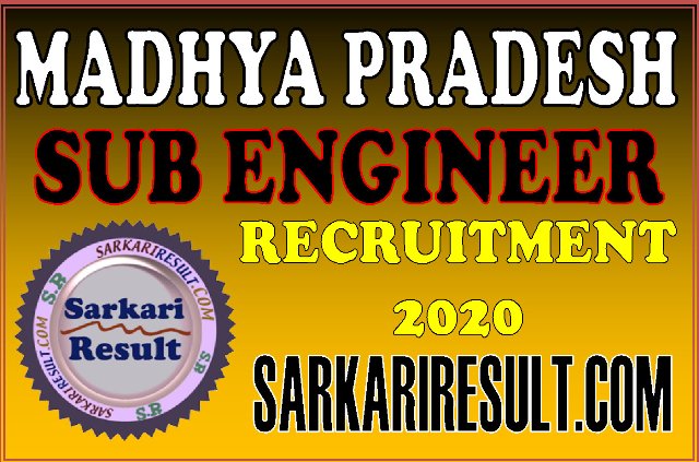 MP PEB Sub Engineer Recruitment 2020