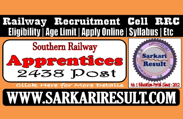 Sarkari Result RRC SR Apprentices Online Form 2024