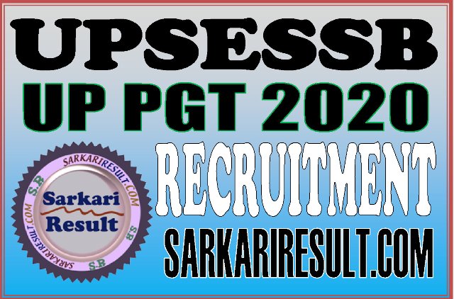 UPSESSB UP PGT Recruitment 2020